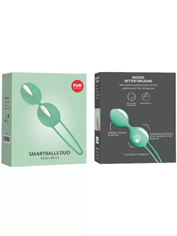Вагинальные шарики со смещенным центром тяжести Fun Factory Smartballs Duo, силикон, мятные