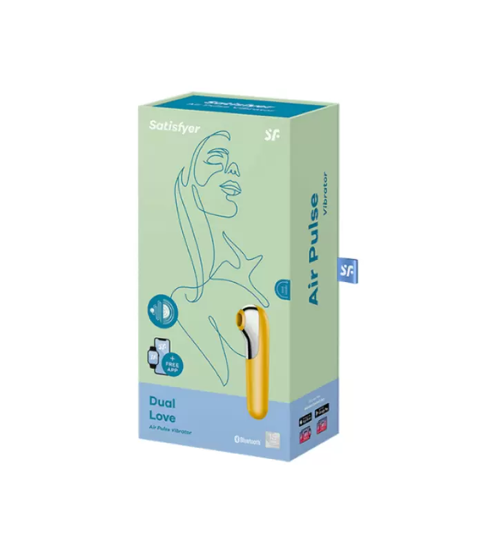 Вакуумно-волновой вибратор Dual Love (желтый)