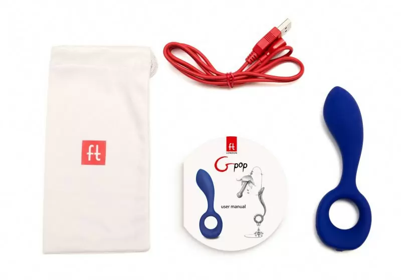 Анатомический вибромассажер G-pop для стимуляции G-точки - синий