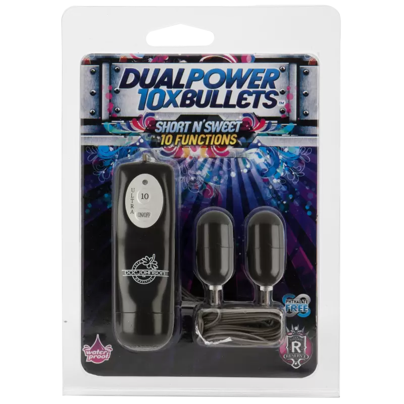 Две вибропули 10X Dual Power Bullets - Short n' Sweet – черный