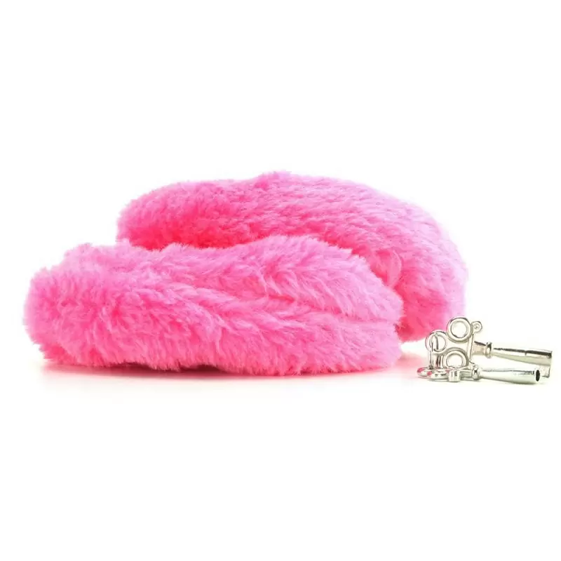 Меховые наручники Neon Furry Cuffs – розовый