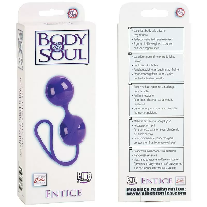 Вагинальные шарики Body & Soul Entice – фиолетовый
