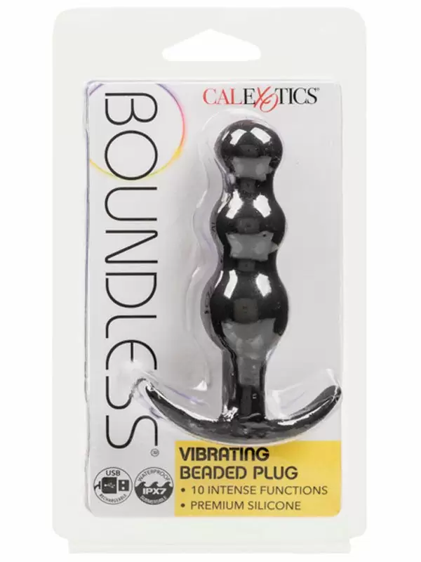 Анальная виброёлочка California Exotic Novelties Boundless Vibrating Beaded Plug, для ношения, 10 режимов, силикон