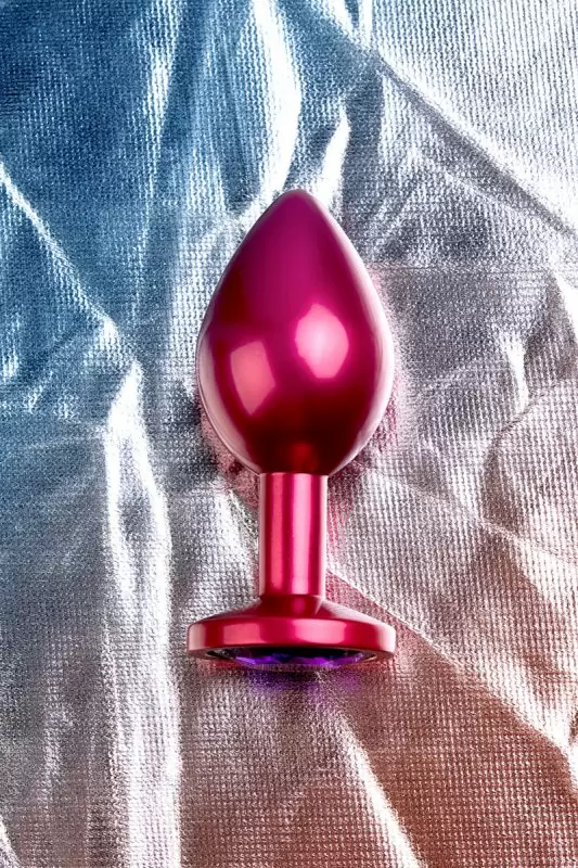 Маленькая металлическая анальная пробка TOYFA Metal с кристаллом - в ассортименте