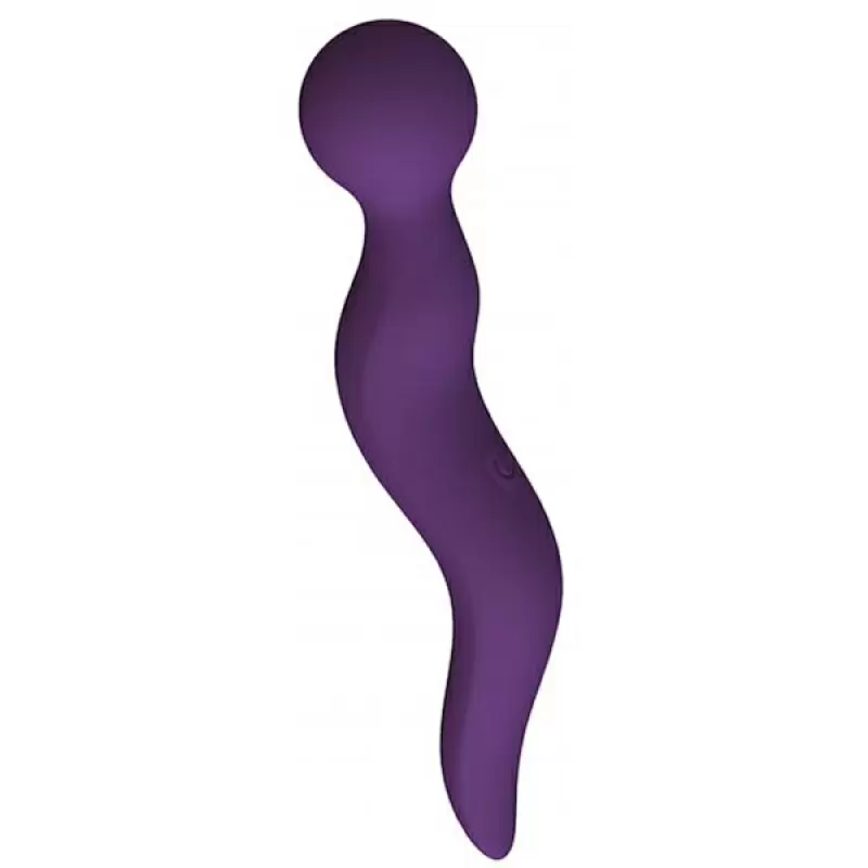 Универсальный вибратор с шаровидной головкой и волнистым стволом Wand Cassi, фиолетовый