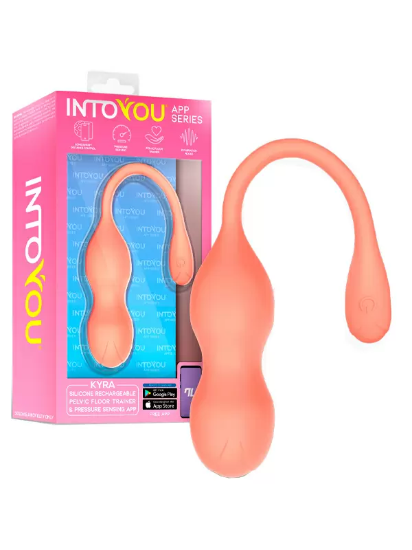 Интерактивные вагинальные виброшарики LoveCherry Kyra, 23 см, 10 режимов, силикон, персиковый