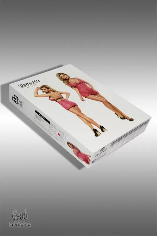 Кружевное платье и трусики Demoniq Azure розового цвета – S