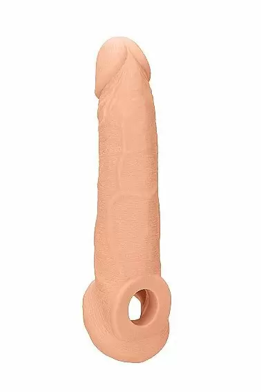 Увеличивающая насадка закрытого типа с кольцом для фиксации на мошонке Penis Extender with Rings - 22 cm