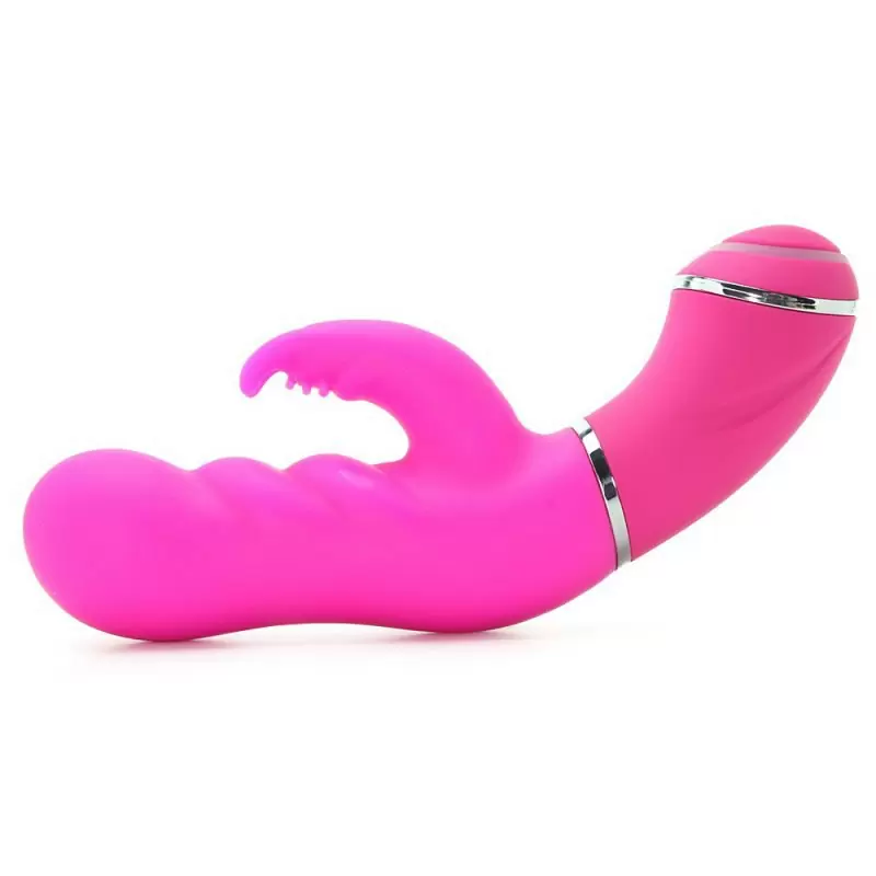 Вибромассажер со стимулятором клитора и усиленным рельефом Scoop It Up! – розовый