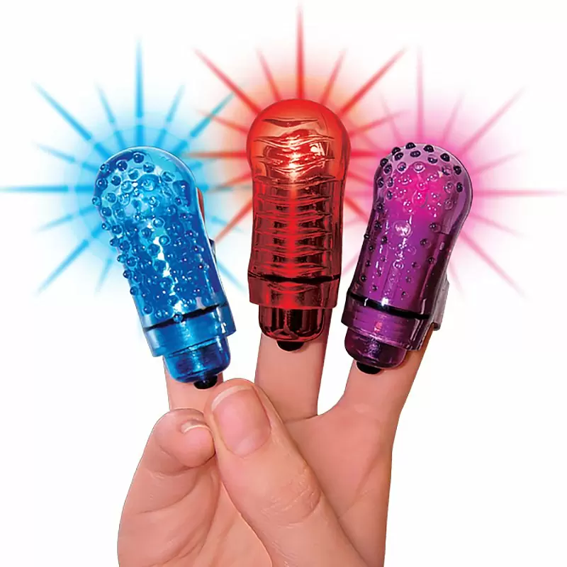 Светящийся вибростимулятор на палец Screaming O - Fing O Glow с пупырышками – фиолетовый