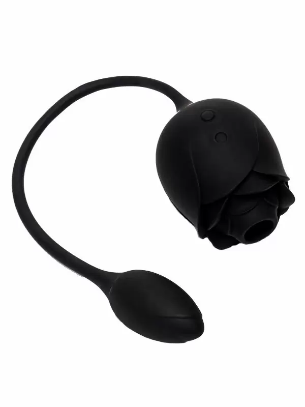 Бесконтактный стимулятор клитора Fifty Shades of Grey Dark Blushing Rose, 4 скорости, в форме розы, черный | Он и Она 18+