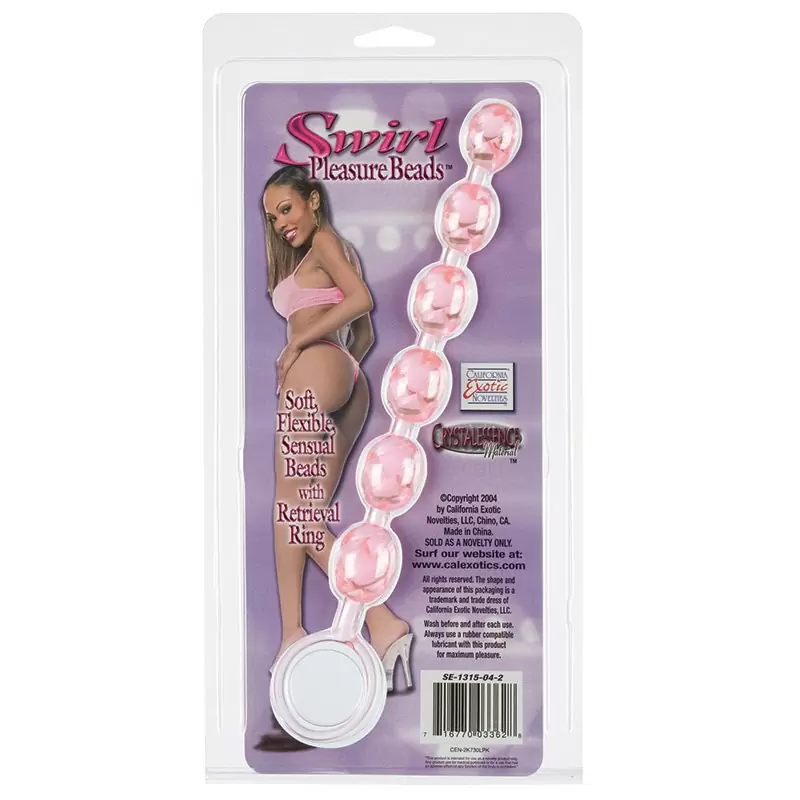 Анальная цепочка Swirl Pleasure Beads со спиралевидным рельефом – розовый