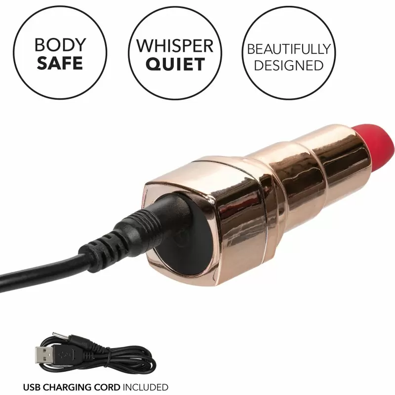 Мини-вибратор Hide & Play Rechargeable Lipstick, в форме губной помады, 8,2 см, красный
