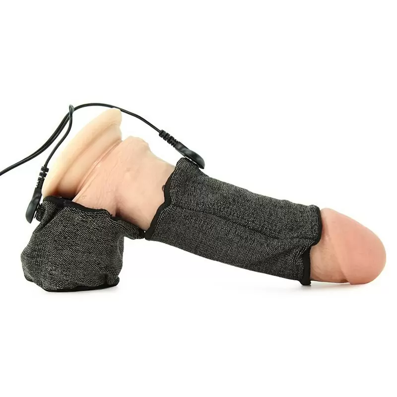 Электро-насадки Cock Sock на пенис и мошонку – черный