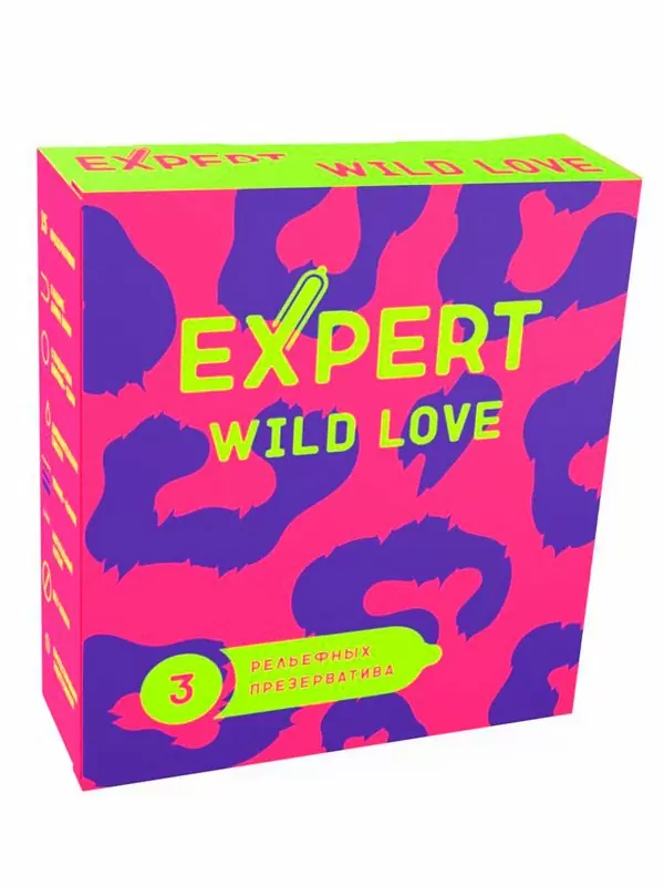Рельефные презервативы EXPERT Wild Love, ребристые, с точками, 3 шт
