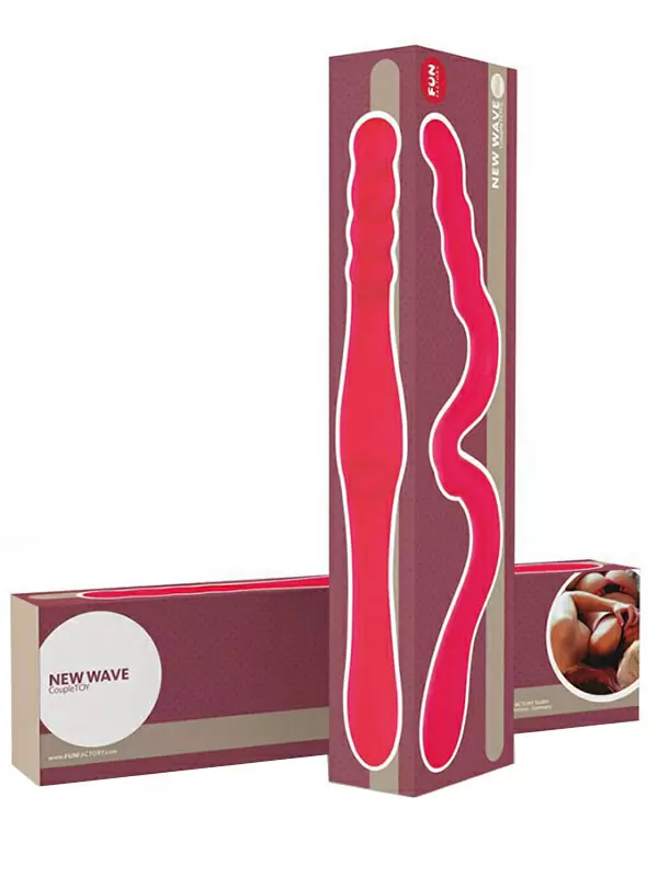 Двойной фаллоимитатор Fun Factory New Wave, гибкий, со стимуляцией клитора, розовый