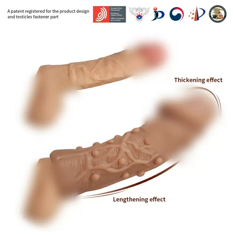 Реалистичная насадка на пенис с пупырышками, Kokos, размер L