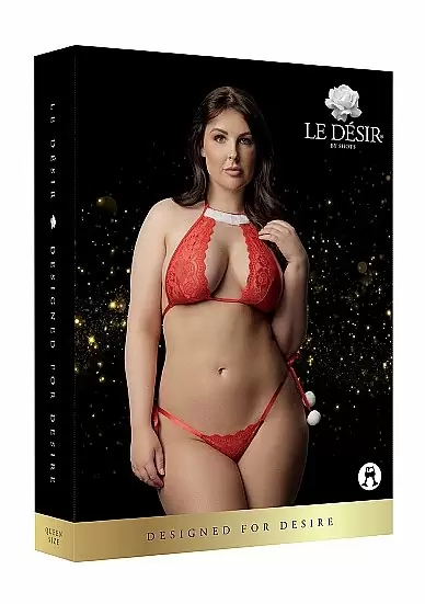 Комплект кружевного белья Snow Angel Plus size (красный)