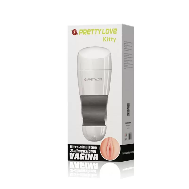 Удобный мастурбатор вагина в тубусе Kitty – телесный