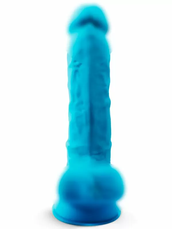 Реалистичный фаллоимитатор SILEXD Model 1 с мошонкой, 17,6 см, силикон, голубой