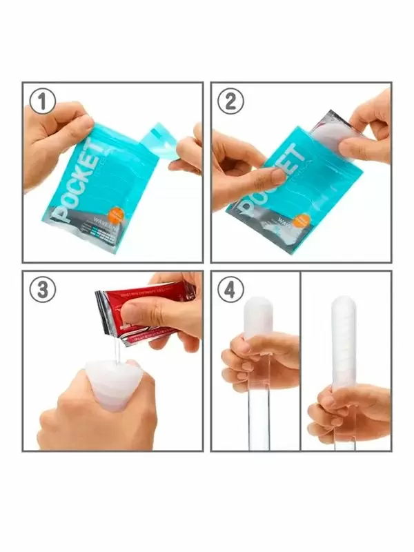 Нереалистичный мастурбатор Tenga Pocket Hexa-Brick, 7,5 см, ТПЭ, белый