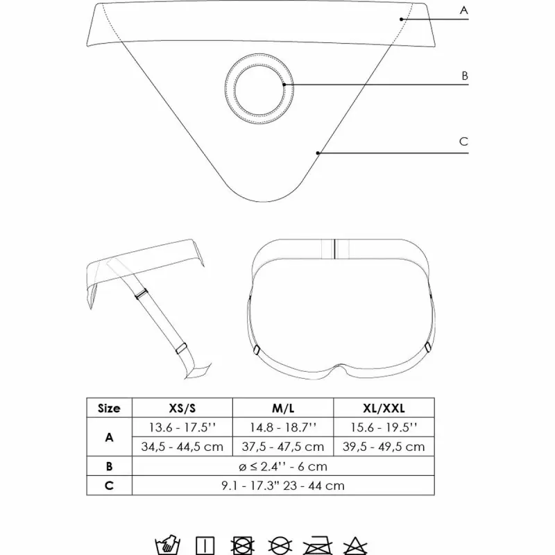 Трусики для страпона с вибропулей - XL/XXL