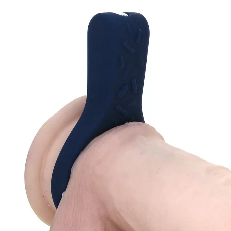 Эрекционное виброкольцо Ovo B4 с вертикальным стимулятором – синий