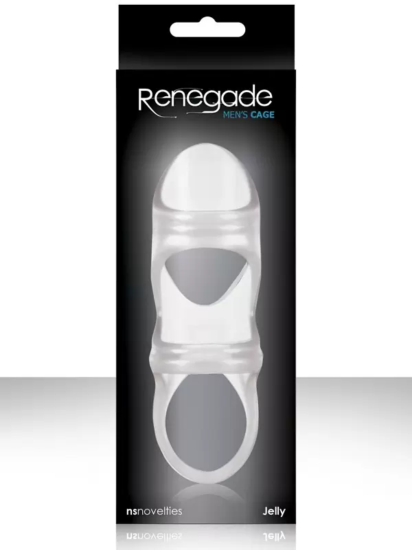 Эрекционная насадка с кольцом для мошонки Renegade - Clear