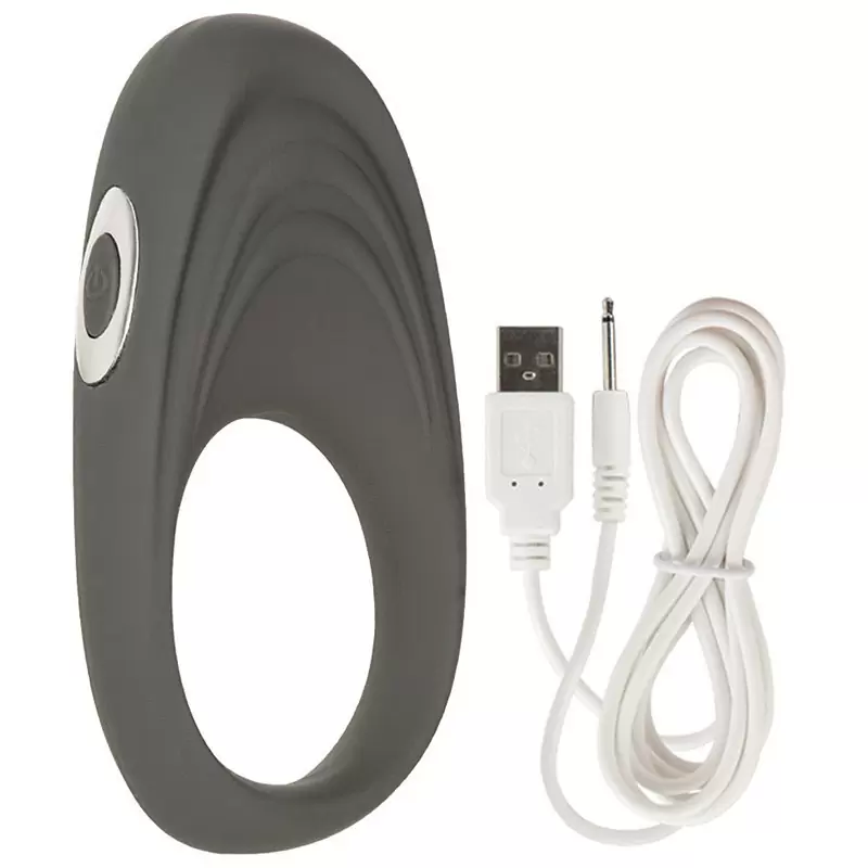 Эрекционное кольцо Embrace Pleasure Ring перезаряжаемое – серое