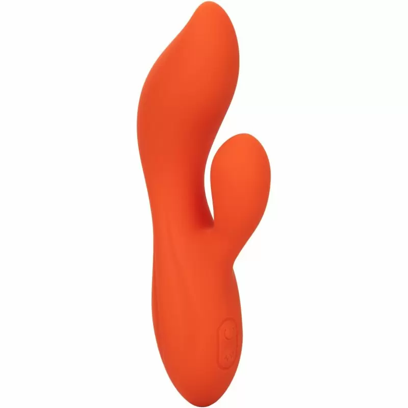 Изогнутый вибратор-кролик Stella Liquid Silicone Dual Teaser, 15,2 см, 12 режимов, оранжевый