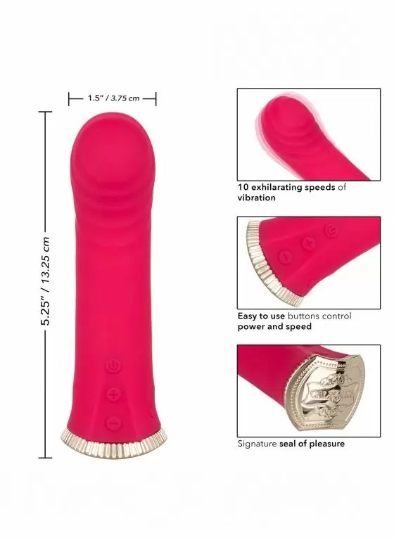 Изогнутый вибратор Uncorked  Merlot, 13.25 см, 10 режимов, силикон, розовый