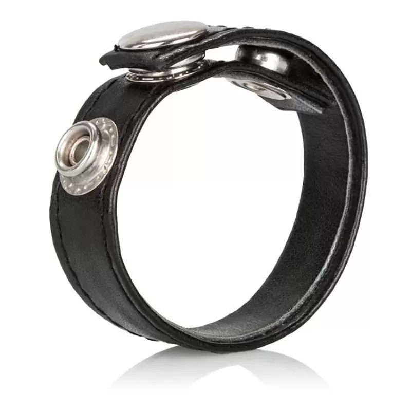 Кожаное кольцо на пенис 3-Snap Ring – черный