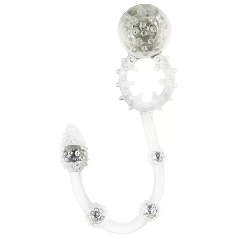 Эрекционное виброкольцо с анальной цепочкой One Touch Plus Couple's Enhancer