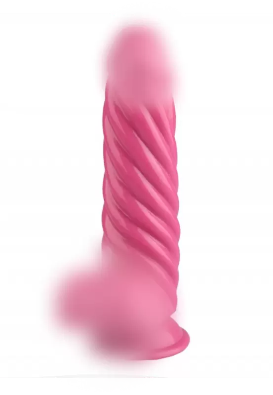 Рельефный фаллоимитатор 21 см, розовый