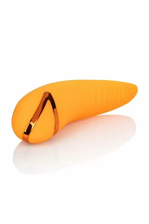 Мини-вибратор Hollywood Hottie с подвижным язычком - оранжевый