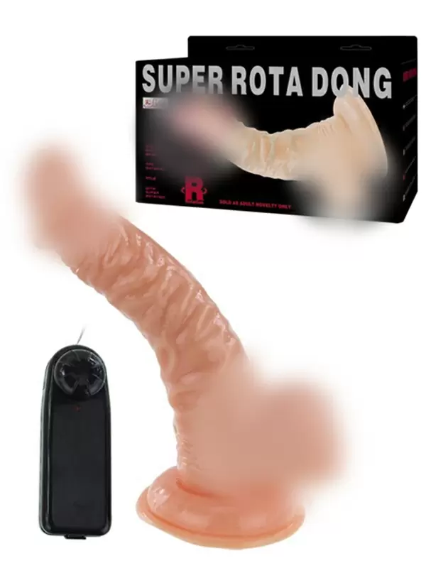 Реалистичный массажер-ротатор на присоске Super Rota Dong – телесный
