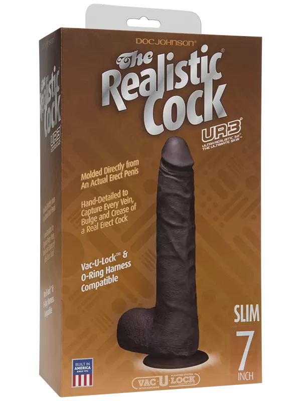 Фаллоимитатор реалистик Realistic Cock UR3 7” Slim – черный