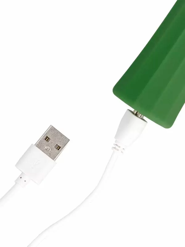 Мощный вибратор WAND - Green Mumba, 20,5 см, 10 скоростей, силикон, зеленый