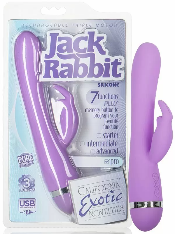 Вибромассажер Triple Motor Jack Rabbit перезаряжаемый – фиолетовый	