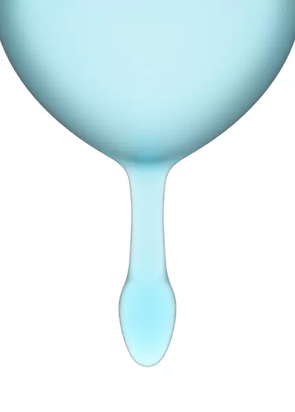Набор менструальных чаш Satisfyer Feel good Menstrual Cup, 15 и 20 мл, силикон, голубой