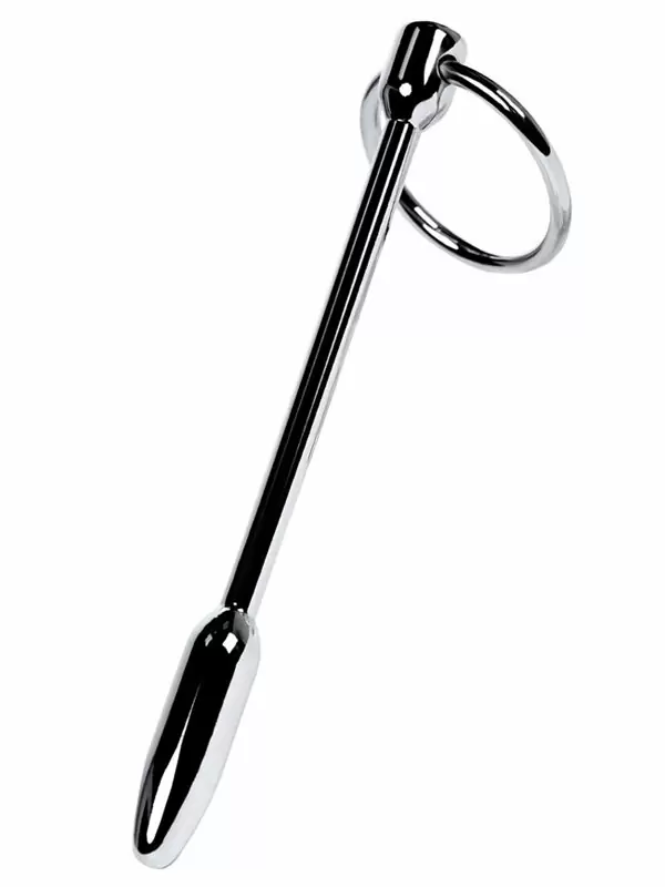 Уретральный плаг с кольцом в основании TOYFA Metal Пуля – серебристый