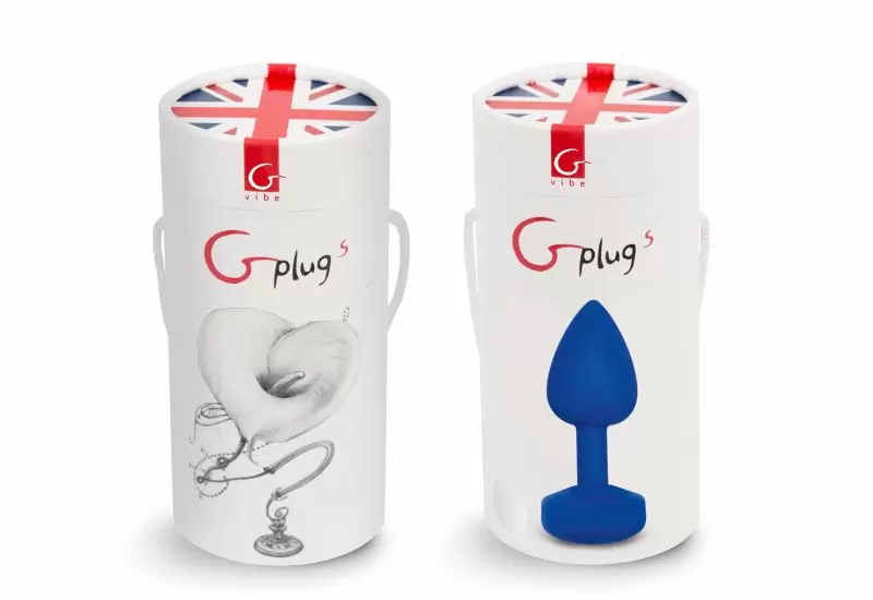 Аккумуляторная маленькая анальная пробка Gplug с вибрацией - неоновый синий