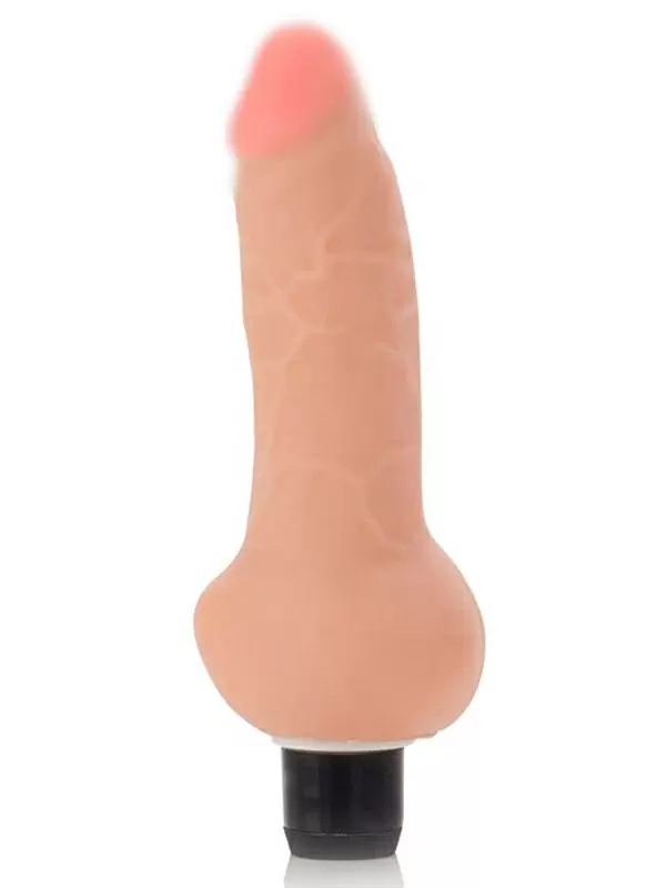 Реалистичный вибратор Futurotic Ballsy Vibrating Dong, 11 см, ТПР, телесный