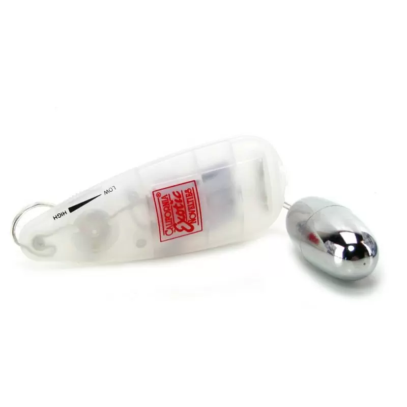 Вибропуля Teardrop Bullet с проводным пультом управления – серебристый