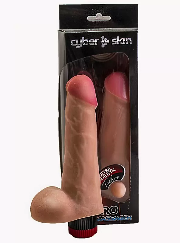 Вибрирующий дилдо с мошонкой NeoSkin 17 x 4,2 см – телесный