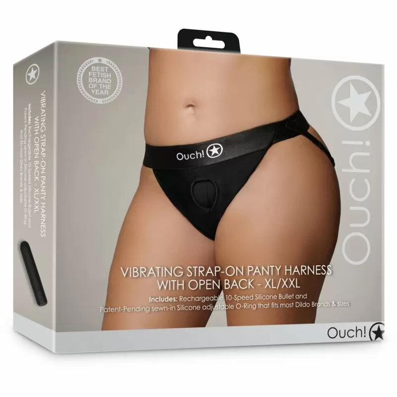 Трусики для страпона с вибропулей - XL/XXL