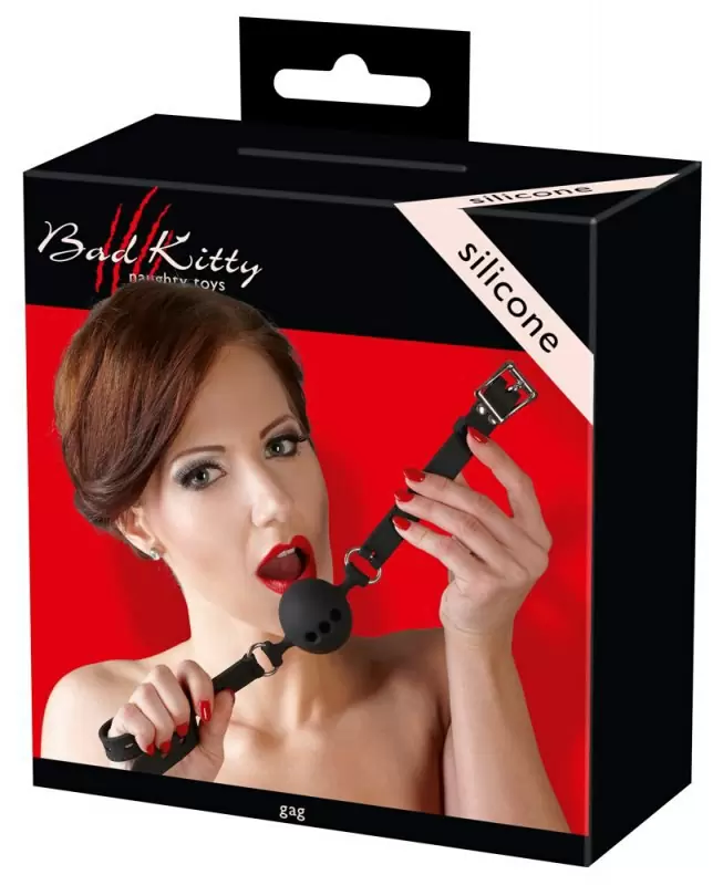 Кляп Bad Kitty Silicone Gag M - черный