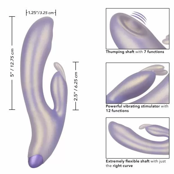 Изогнутый вибратор-кролик G-Love Gbunny, 19 см, 12 режимов, фиолетовый