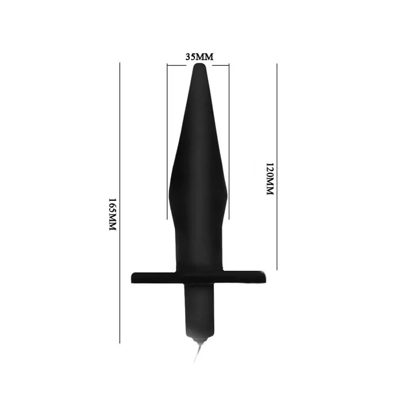 Многофункциональная анальная пробка Baile Butt Plug с вибрацией и беспроводным пультом управления – черный