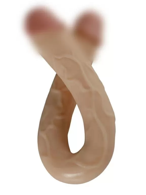 Реалистичный двусторонний фаллоимитатор REAL, 46 см, диаметр 4 см, ПВХ, телесный